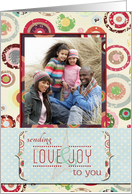 Happy Holidays Sending Love and Joy From our Family Photo Card