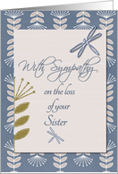 Sympathy Loss of Sister Dragonflies and Flowers card