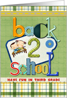 Third Grade Back to School Have Fun Crazy Letters card