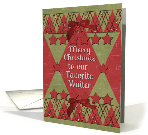 Merry Christmas to our Favorite Waiter Scrapbook Style Stars card