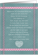 Child Sympathy for Loss of Daughter Pink Ribbons and Heart card