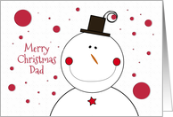 Dad Christmas Smiling Snowman with Top Hat card
