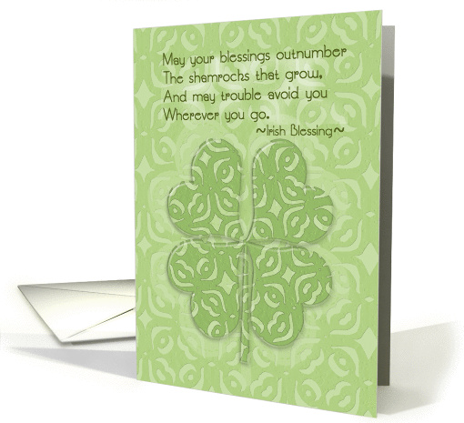 Happy St. Patrick's Day Irish Blessing Four Leaf Clover card (1229836)