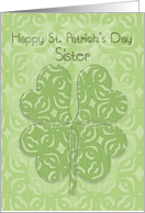 Happy St. Patrick’s Day Sister Irish Blessing Four Leaf Clover card