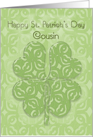 Happy St. Patrick’s Day Cousin Irish Blessing Four Leaf Clover card