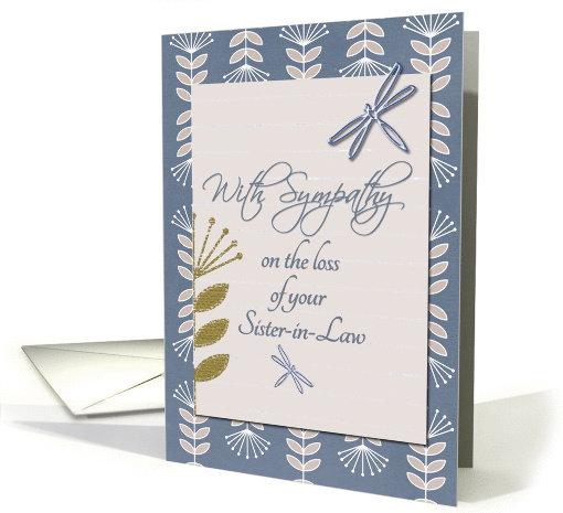 Sympathy Loss of Sister-in-Law Dragonflies and Flowers card (1237126)