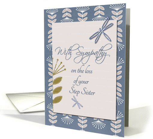 Sympathy Loss of Step Sister Dragonflies and Flowers card (1237850)