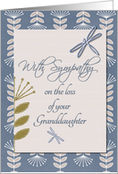 Sympathy Loss of Granddaughter Dragonflies and Flowers card