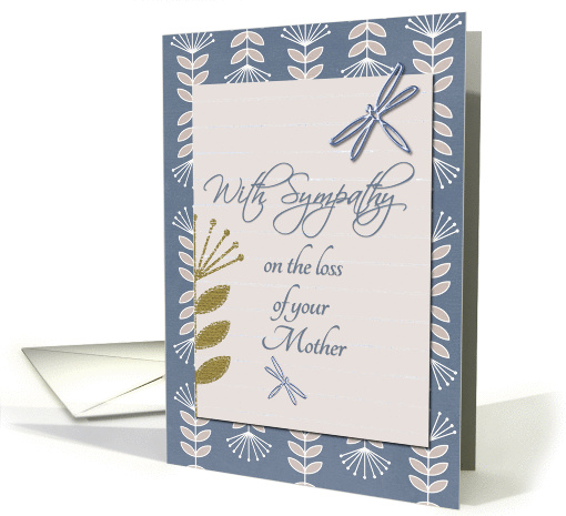 Sympathy Loss of Mother Dragonflies and Flowers card (1237868)