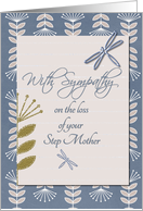 Sympathy Loss of Step Mother Dragonflies and Flowers card