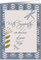 Sympathy Loss of Wife Dragonflies and Flowers card