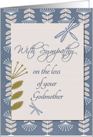 Sympathy Loss of Godmother Dragonflies and Flowers card