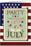 Party Invitation 4th of July Independence Day Stars and Stripes card