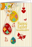 Granddaughter Happy Easter Egg Tree Butterflies and Flowers card