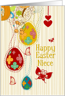 Happy Easter Niece Egg Tree, Butterflies and Flowers card