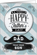 Happy Father’s Day from Son Vintage Distressed Mustache card
