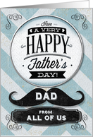 Happy Father’s Day from All of Us Vintage Distressed Mustache card