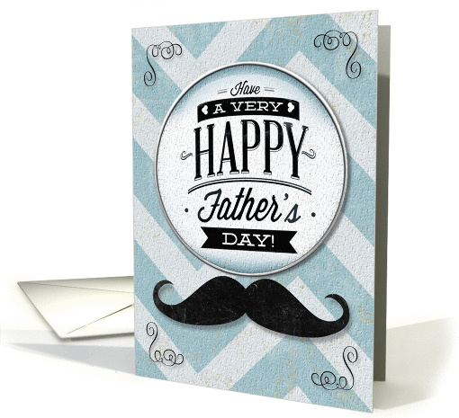 Happy Father's Day Vintage Distressed Mustache card (1240646)