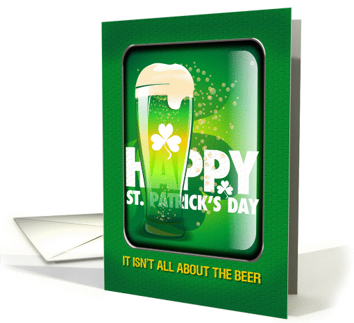 Happy St. Patrick's Day Beer Mug and Shamrocks card (1243078)