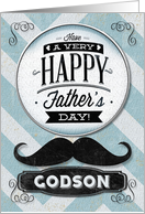 Happy Father’s Day Godson Vintage Distressed Mustache card