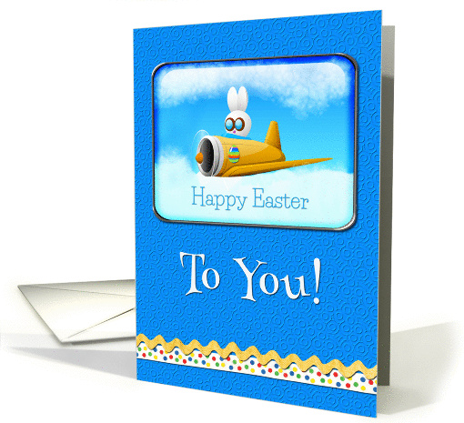 Happy Easter To You Bunny Flying Plane card (1248484)
