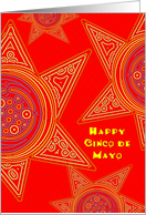 Happy Cinco de Mayo Bright and Colorful Suns card