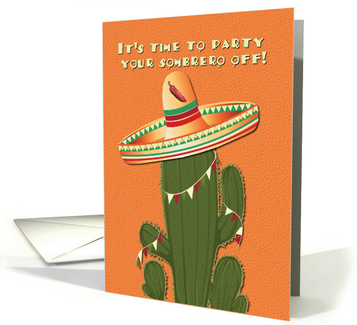 Cinco de Mayo Party Invitation Cactus Wearing a Sombrero card