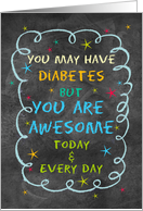 Juvenile Diabetes Encouragement Feel Better Chalkboard and Stars card