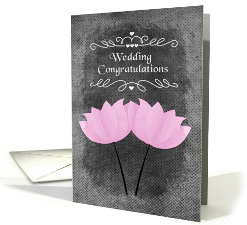Wedding Congratulations for Lesbian Couple Chalkboard Flowers card