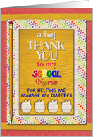 Thank You to School Nurse for Helping Manage Child’s Diabetes card