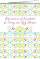 Thank You Expressions of Gratitude to Egg Donor Folk Art Flowers card