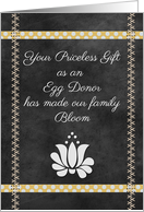 Thank You to Egg Donor Chalkboard Style Ribbons and Flower card