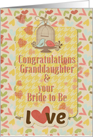 Engagement Congratulations to Granddaughter & her Bride to Be Hearts card