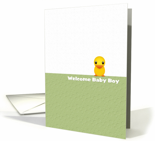 Baby Boy Welcome Baby Shower Yellow Ducky card (1339586)