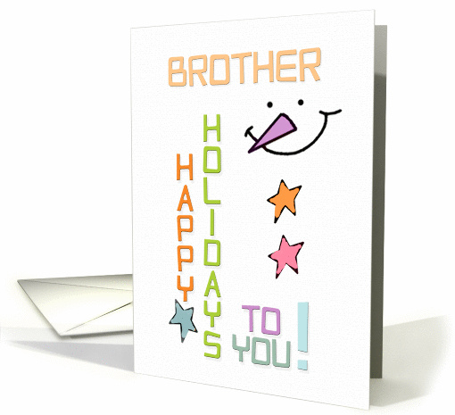 Happy Holidays Brother Snowman Colorful Christmas card (1346446)