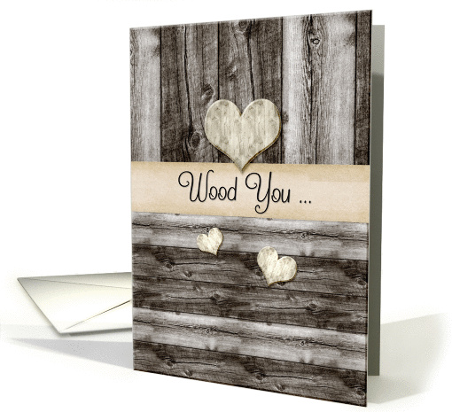 Happy Valentine's Day Wooden Hearts Funny Pun card (1347936)