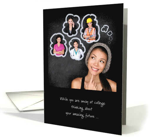 Away at College Thinking of You Young Woman Careers card (1352976)