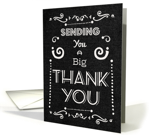 Thank You Chalkboard Style Typography and Swirls card (1354998)