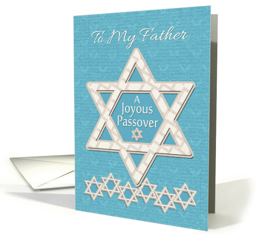 Happy Passover to Father Joyous Passover Star of David Pattern card