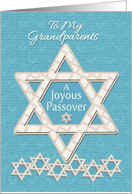 Happy Passover to Grandparents Joyous Passover Star of David Pattern card