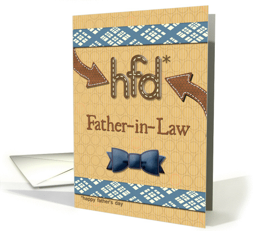 Father's Day for Father-in-Law Fun Bowtie Masculine Patterns card