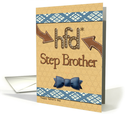 Father's Day for Step Brother Fun Bowtie Masculine Patterns card