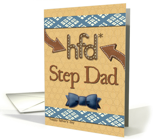 Father's Day for Step Dad Fun Bowtie Masculine Patterns card (1366510)