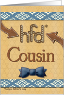 Father’s Day for Cousin Fun Bowtie Masculine Patterns Scrapbook Style card