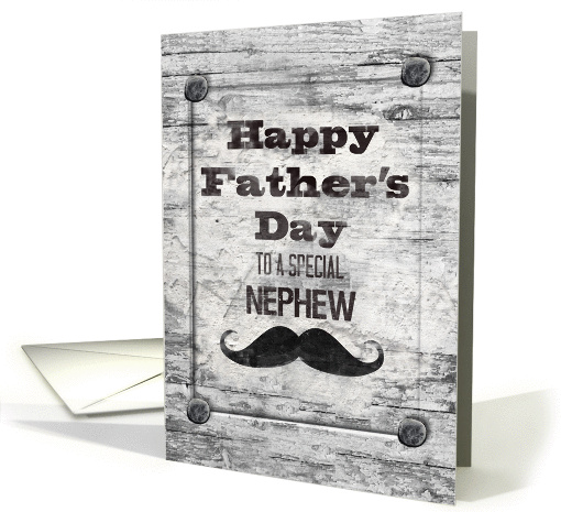 Happy Father's Day for a Special Nephew Masculine Rustic Mustache card