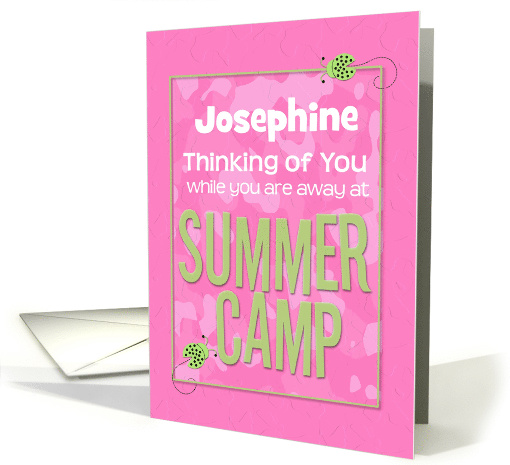 Thinking of You Away at Summer Camp Custom Name Pink Camo... (1386348)