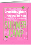 Thinking of You Granddaughter Away at Summer Pink Camp Camo Ladybugs card