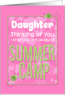 Thinking of You Daughter Away at Summer Pink Camp Camo Ladybugs card