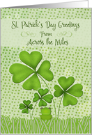 Happy St. Patrick’s Day From Across the Miles Four Leaf Clovers Frog card