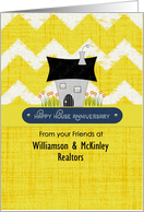 Happy House Anniversary Custom Name from Realtor Business to Customer card